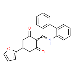 ChemSpider 2D Image | 2-[(2-Biphenylylamino)methylene]-5-(2-furyl)-1,3-cyclohexanedione | C23H19NO3