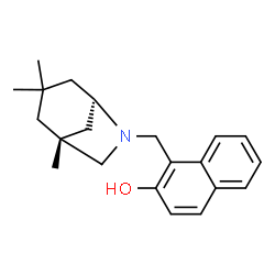 ChemSpider 2D Image | 1-{[(1R,5R)-1,3,3-Trimethyl-6-azabicyclo[3.2.1]oct-6-yl]methyl}-2-naphthol | C21H27NO