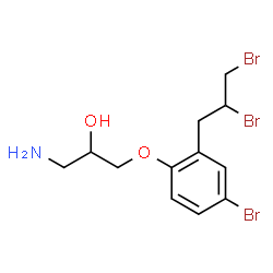 ChemSpider 2D Image | 1-Amino-3-[4-bromo-2-(2,3-dibromopropyl)phenoxy]-2-propanol | C12H16Br3NO2
