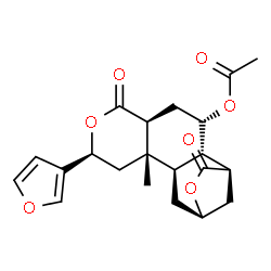 ChemSpider 2D Image | (1R,2S,5S,8S,10S,11R,13R)-8-(3-Furyl)-10-methyl-6,15-dioxo-7,14-dioxatetracyclo[11.2.1.0~2,11~.0~5,10~]hexadec-3-yl acetate | C21H24O7