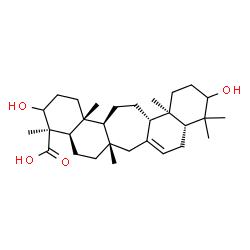 ChemSpider 2D Image | (4R,4aR,6aS,9aR,13aR,13bS,15aS,15bR)-3,11-Dihydroxy-4,6a,10,10,13a,15b-hexamethyl-2,3,4,4a,5,6,6a,7,9,9a,10,11,12,13,13a,13b,14,15,15a,15b-icosahydro-1H-naphtho[2',1':4,5]cyclohepta[1,2-a]naphthalene-
4-carboxylic acid | C30H48O4