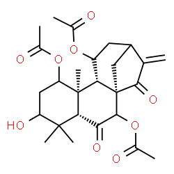 ChemSpider 2D Image | (5beta,8alpha,9beta,10alpha,11beta)-3-Hydroxy-6,15-dioxokaur-16-ene-1,7,11-triyl triacetate | C26H34O9