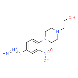 ChemSpider 2D Image | 1-{4-[4-(2-Hydroxyethyl)-1-piperazinyl]-3-nitrophenyl}-1,2-triazadien-2-ium | C12H17N6O3