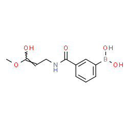ChemSpider 2D Image | (3-{[(2E)-3-Hydroxy-3-methoxy-2-propen-1-yl]carbamoyl}phenyl)boronic acid | C11H14BNO5