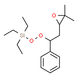 ChemSpider 2D Image | {[2-(3,3-Dimethyl-2-oxiranyl)-1-phenylethyl]peroxy}(triethyl)silane | C18H30O3Si