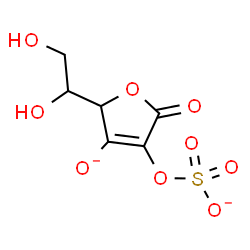 ChemSpider 2D Image | 5-(1,2-Dihydroxyethyl)-4-oxido-2-oxo-2,5-dihydro-3-furanyl sulfate (non-preferred name) | C6H6O9S
