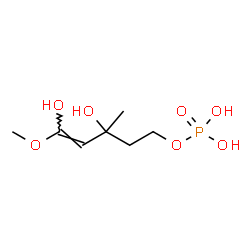 ChemSpider 2D Image | (4E)-3,5-Dihydroxy-5-methoxy-3-methyl-4-penten-1-yl dihydrogen phosphate | C7H15O7P