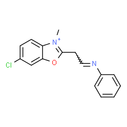 ChemSpider 2D Image | 6-Chloro-3-methyl-2-[(2E)-2-(phenylimino)ethyl]-1,3-benzoxazol-3-ium | C16H14ClN2O