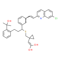 ChemSpider 2D Image | 2-(1-{[(1-{3-[(E)-2-(7-Chloro-2-quinolinyl)vinyl]phenyl}-3-[2-(2-hydroxy-2-propanyl)phenyl]propyl)sulfanyl]methyl}cyclopropyl)-1,1-ethenediol | C35H36ClNO3S