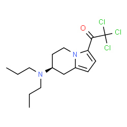 ChemSpider 2D Image | 2,2,2-Trichloro-1-[(7S)-7-(dipropylamino)-5,6,7,8-tetrahydro-3-indolizinyl]ethanone | C16H23Cl3N2O