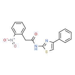 ChemSpider 2D Image | 2-(2-Nitrophenyl)-N-(4-phenyl-1,3-thiazol-2-yl)acetamide | C17H13N3O3S
