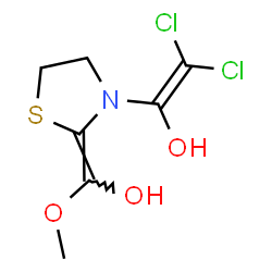 ChemSpider 2D Image | 2,2-Dichloro-1-{(2Z)-2-[hydroxy(methoxy)methylene]-1,3-thiazolidin-3-yl}ethenol | C7H9Cl2NO3S