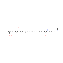 ChemSpider 2D Image | 2-Hydroxypropanoic acid - (9E)-N-[3-(dimethylamino)propyl]-12-hydroxy-9-octadecenamide (1:1) | C26H52N2O5