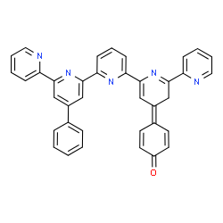 ChemSpider 2D Image | 4-(4'''-Phenyl-2,2':6',2'':6'',2''':6''',2''''-quinquepyridin-4'(3'H)-ylidene)-2,5-cyclohexadien-1-one | C37H25N5O