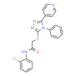 ChemSpider 2D Image | N-(2-Chlorophenyl)-2-{[4-phenyl-5-(4-pyridinyl)-4H-1,2,4-triazol-3-yl]sulfanyl}acetamide | C21H16ClN5OS