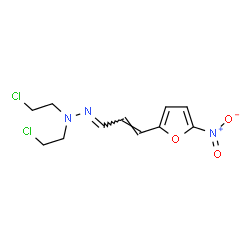 ChemSpider 2D Image | (2E)-1,1-Bis(2-chloroethyl)-2-[(2E)-3-(5-nitro-2-furyl)-2-propen-1-ylidene]hydrazine | C11H13Cl2N3O3