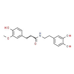 ChemSpider 2D Image | (2E)-N-[2-(3,4-Dihydroxyphenyl)ethyl]-3-(4-hydroxy-3-methoxyphenyl)acrylamide | C18H19NO5