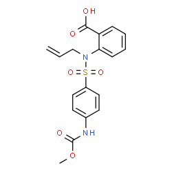 ChemSpider 2D Image | 2-[Allyl({4-[(methoxycarbonyl)amino]phenyl}sulfonyl)amino]benzoic acid | C18H18N2O6S