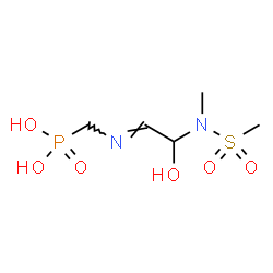 ChemSpider 2D Image | {[(E)-{2-Hydroxy-2-[methyl(methylsulfonyl)amino]ethylidene}amino]methyl}phosphonic acid | C5H13N2O6PS