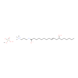 ChemSpider 2D Image | (1Z,9E,12R)-12-Hydroxy-N-[3-(trimethylammonio)propyl]-9-octadecenimidate - methyl hydrogen sulfate (1:1) | C25H52N2O6S