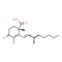 ChemSpider 2D Image | (1S)-1,3-Dimethyl-2-[(1E,3E)-3-methyl-1,3-octadien-1-yl]-4-oxo-2-cyclohexene-1-carboxylic acid | C18H26O3