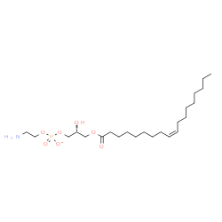 ChemSpider 2D Image | 2-Aminoethyl (2R)-2-hydroxy-3-[(9Z)-9-octadecenoyloxy]propyl phosphate | C23H45NO7P