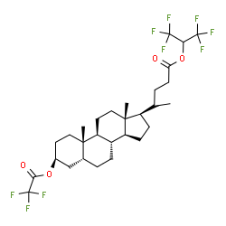 ChemSpider 2D Image | 1,1,1,3,3,3-Hexafluoro-2-propanyl (3beta,5beta,20xi)-3-(2,2,2-trifluoroacetoxy)cholan-24-oate | C29H39F9O4
