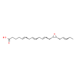 ChemSpider 2D Image | (5E,8E,11E)-13-{(2S,3R)-3-[(2E)-2-Penten-1-yl]-2-oxiranyl}-5,8,11-tridecatrienoic acid | C20H30O3