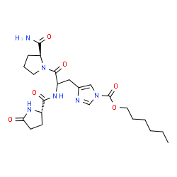 ChemSpider 2D Image | 5-Oxo-L-prolyl-1-[(hexyloxy)carbonyl]histidyl-L-prolinamide | C23H34N6O6
