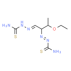 ChemSpider 2D Image | (E)-2-[(1E)-1-(Carbamothioylhydrazono)-3-ethoxy-2-butanyl]diazenecarbothioamide | C8H16N6OS2