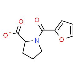 ChemSpider 2D Image | 1-(2-Furoyl)-2-pyrrolidinecarboxylate | C10H10NO4