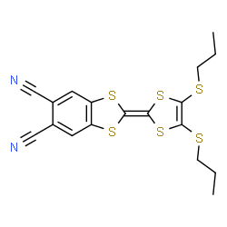 ChemSpider 2D Image | 2-[4,5-Bis(propylsulfanyl)-1,3-dithiol-2-ylidene]-1,3-benzodithiole-5,6-dicarbonitrile | C18H16N2S6