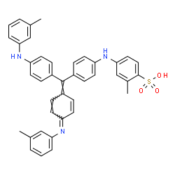 ChemSpider 2D Image | 2-Methyl-4-({4-[(E)-{4-[(3-methylphenyl)amino]phenyl}{(4E)-4-[(3-methylphenyl)imino]-2,5-cyclohexadien-1-ylidene}methyl]phenyl}amino)benzenesulfonic acid | C40H35N3O3S