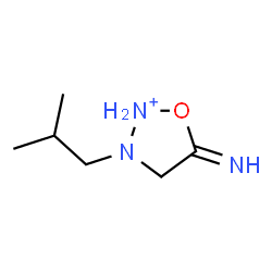 ChemSpider 2D Image | 5-Imino-3-isobutyl-1,2,3-oxadiazolidin-2-ium | C6H14N3O