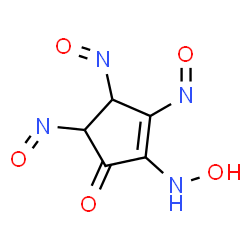 ChemSpider 2D Image | 2-(Hydroxyamino)-3,4,5-trinitroso-2-cyclopenten-1-one | C5H4N4O5