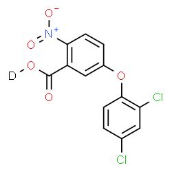 ChemSpider 2D Image | 5-(2,4-Dichlorophenoxy)-2-nitro(~2~H)benzoic acid | C13H6DCl2NO5