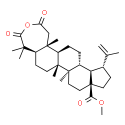 ChemSpider 2D Image | Methyl (5aR,7aR,7bR,9aS,12R,12aR,12bR,14aR,14bR)-12-isopropenyl-5,5,7a,7b,14b-pentamethyl-2,4-dioxoicosahydro-9aH-cyclopenta[7,8]phenanthro[1,2-d]oxepine-9a-carboxylate | C31H46O5