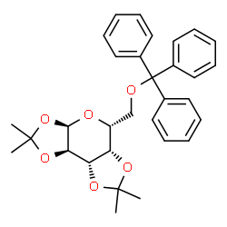 ChemSpider 2D Image | (3aR,5R,5aS,8aS,8bR)-2,2,7,7-Tetramethyl-5-[(trityloxy)methyl]tetrahydro-3aH-bis[1,3]dioxolo[4,5-b:4',5'-d]pyran | C31H34O6