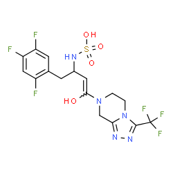 ChemSpider 2D Image | [(3Z)-4-Hydroxy-4-[3-(trifluoromethyl)-5,6-dihydro[1,2,4]triazolo[4,3-a]pyrazin-7(8H)-yl]-1-(2,4,5-trifluorophenyl)-3-buten-2-yl]sulfamic acid | C16H15F6N5O4S