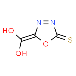 ChemSpider 2D Image | 5-(Dihydroxymethylene)-1,3,4-oxadiazole-2(5H)-thione | C3H2N2O3S