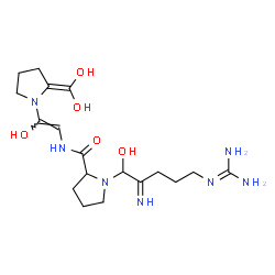 ChemSpider 2D Image | 1-{5-[(Diaminomethylene)amino]-1-hydroxy-2-iminopentyl}-N-{(Z)-2-[2-(dihydroxymethylene)-1-pyrrolidinyl]-2-hydroxyvinyl}prolinamide | C18H31N7O5