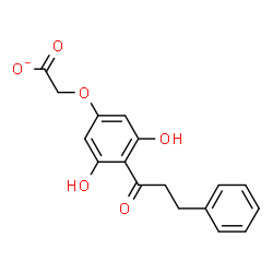 ChemSpider 2D Image | [3,5-Dihydroxy-4-(3-phenylpropanoyl)phenoxy]acetate | C17H15O6