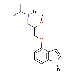 ChemSpider 2D Image | 1-[(1-~2~H)-1H-Indol-4-yloxy]-3-[isopropyl(~2~H)amino]-2-propan(~2~H)ol | C14H17D3N2O2