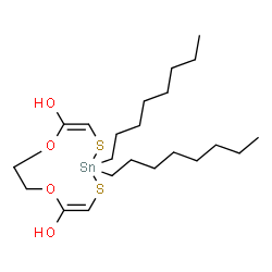 ChemSpider 2D Image | (2Z,7Z)-5,5-Dioctyl-1,9-dioxa-4,6-dithia-5-stannacycloundeca-2,7-diene-2,8-diol | C22H42O4S2Sn