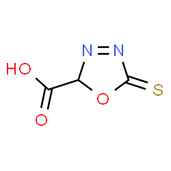 ChemSpider 2D Image | 5-Thioxo-2,5-dihydro-1,3,4-oxadiazole-2-carboxylic acid | C3H2N2O3S