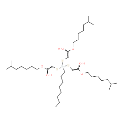 ChemSpider 2D Image | (9E,14E)-12-({(E)-2-Hydroxy-2-[(6-methylheptyl)oxy]vinyl}sulfanyl)-2,22-dimethyl-12-octyl-8,16-dioxa-11,13-dithia-12-stannatricosa-9,14-diene-9,15-diol | C38H74O6S3Sn