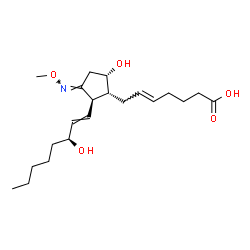 ChemSpider 2D Image | (5E,9alpha,11E,15S)-9,15-Dihydroxy-11-(methoxyimino)prosta-5,13-dien-1-oic acid | C21H35NO5