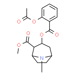 ChemSpider 2D Image | Methyl 3-[(2-acetoxybenzoyl)oxy]-8-methyl-8-azabicyclo[3.2.1]octane-2-carboxylate | C19H23NO6