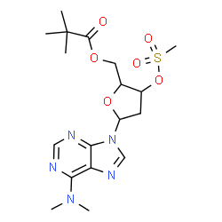 ChemSpider 2D Image | 9-[2-Deoxy-5-O-(2,2-dimethylpropanoyl)-3-O-(methylsulfonyl)pentofuranosyl]-N,N-dimethyl-9H-purin-6-amine | C18H27N5O6S