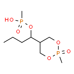 ChemSpider 2D Image | 1-(2-Methyl-2-oxido-1,3,2-dioxaphosphinan-5-yl)butyl hydrogen methylphosphonate | C9H20O6P2